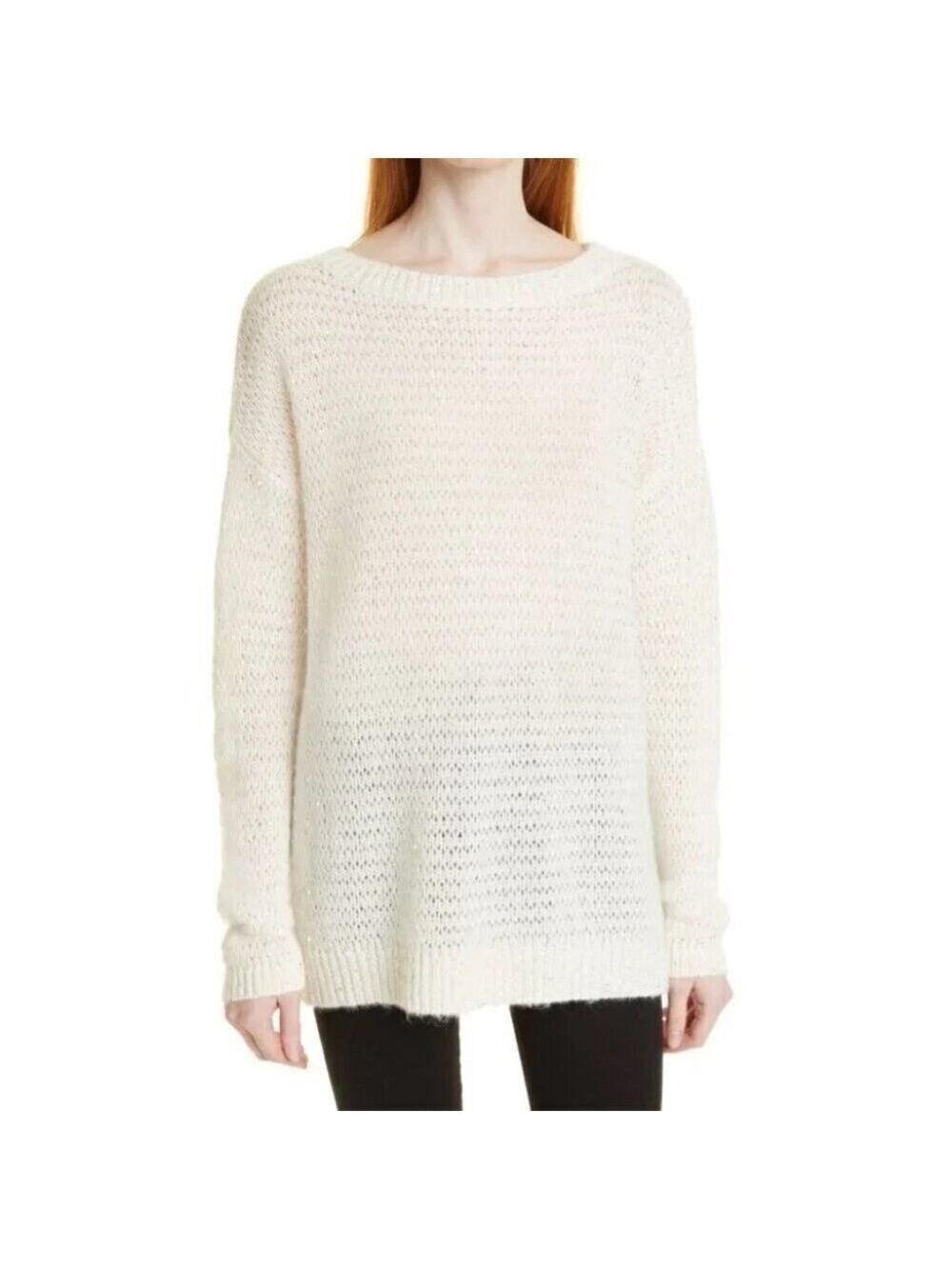 NORDSTROM SIGNATURE Cashmere Sequin Sweater in Ivory size XXS
